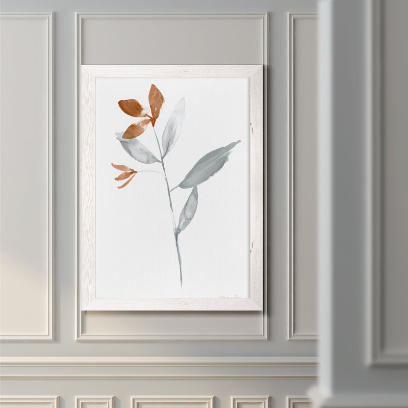 " Simple Stem II ", 44" H x 32" W x 1.25" D, White Framed Canvas, No Mat
