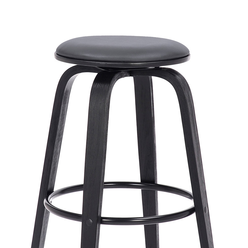 Tabouret tournant Mid-Century sans dossier avec repose-pieds