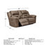 Causeuse inclinable à accoudoirs coussinés de 82 po Stoneland-70178315