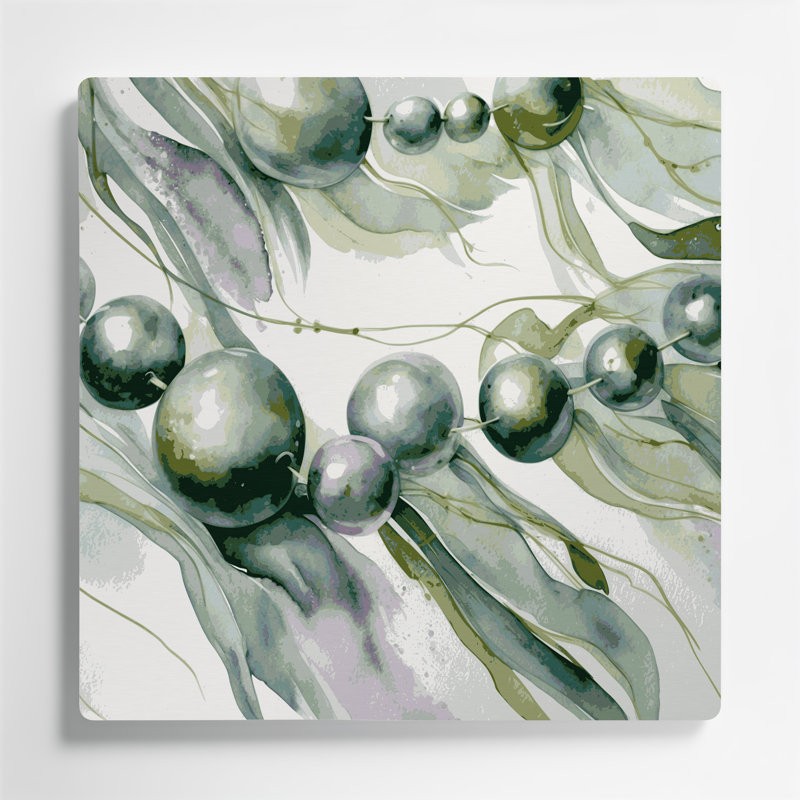 Art mural en métal Botanical String of Pearls, H 32 po x l 32 po