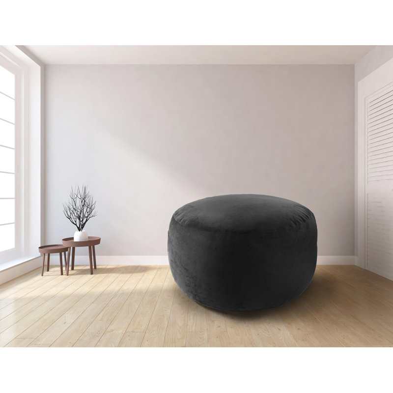 Housse pour fauteuil à billes rond en relief 22 po x 50 po Lounge & Co, Microsuède noir