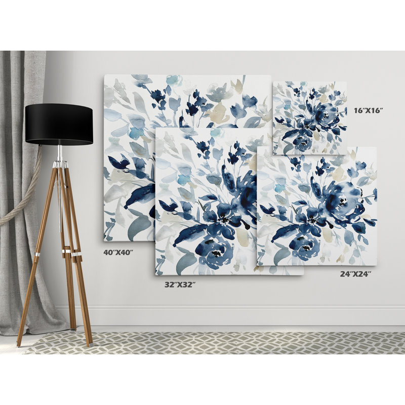 Reproduction de peinture « Indigo Garden I » Arlenis, H 40 po x l 40 po x P 1,5 po, Toile tendue, Sans cadre
