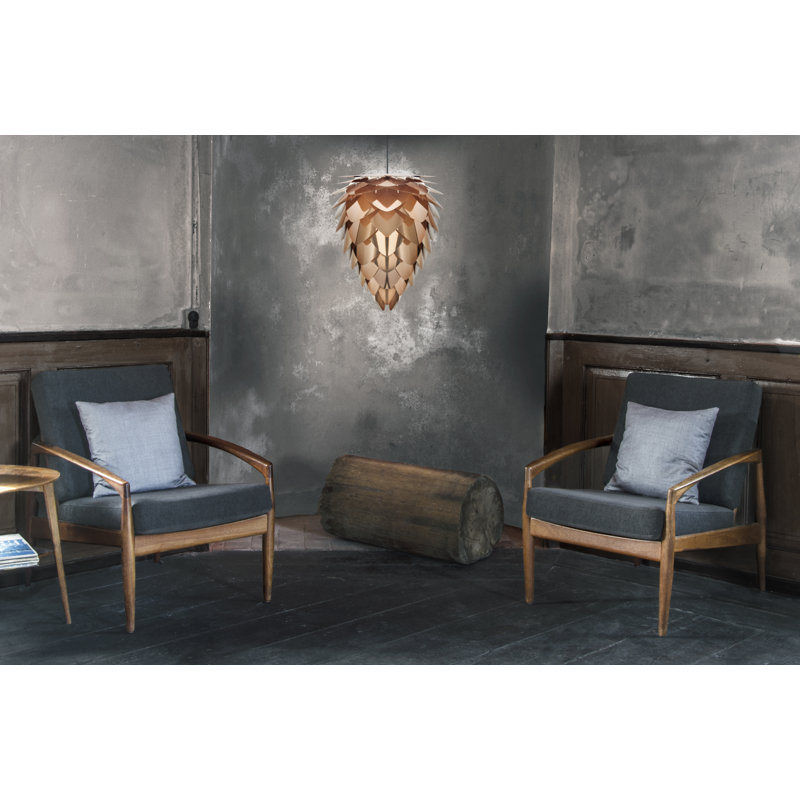 Luminaire suspendu géométrique 1 lumières unique Yates, Noir, H 14,2 po x l 11,8 po x l 11,8 po, Noir