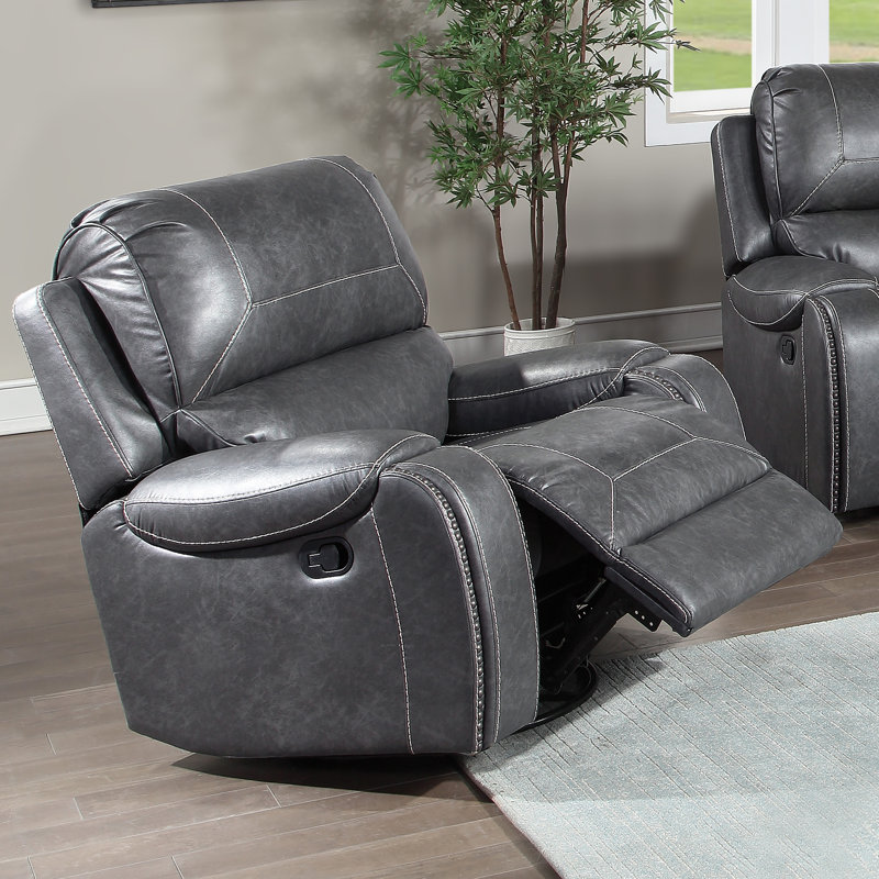 Fauteuil inclinable manuel standard en similicuir Wakita, Gris