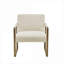 Fauteuil d'appoint simple rembourré en polyester de 29 pouces avec revêtement en polyester beige