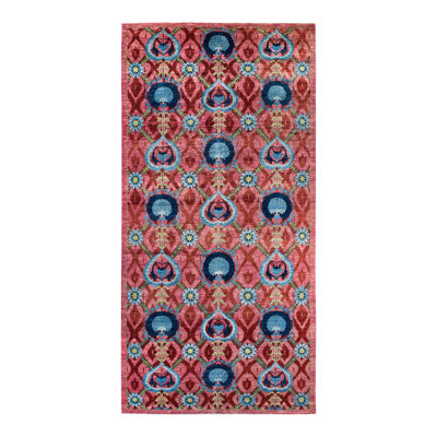 One-of-a-Kind 17' 10" X 9' 0" 2010s Wool Area Rug in Pink