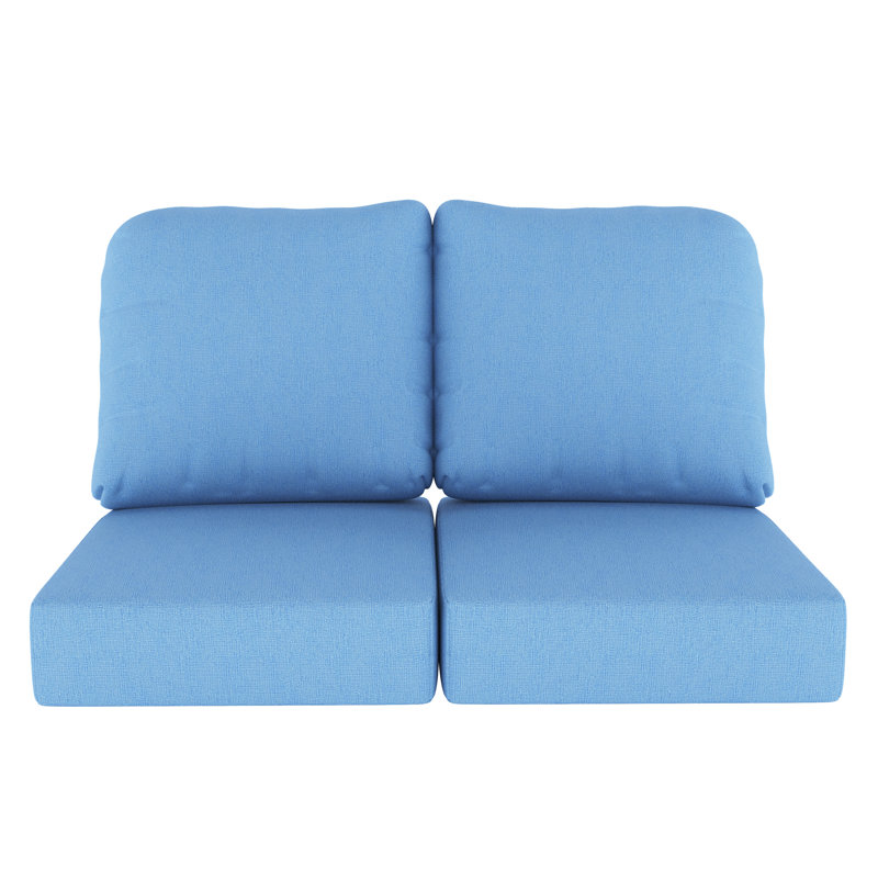 Indoor/Outdoor Sunbrella® Seat/Back Cushion, Canvas Air Blue Sunbrella® Canvas