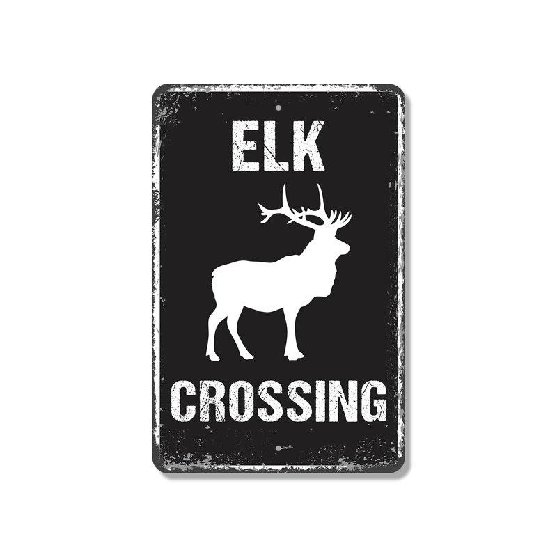 Panneau en plastique Elk Crossing 13 po x 20 po, H 20 po x l 13 po x P 0,1 po