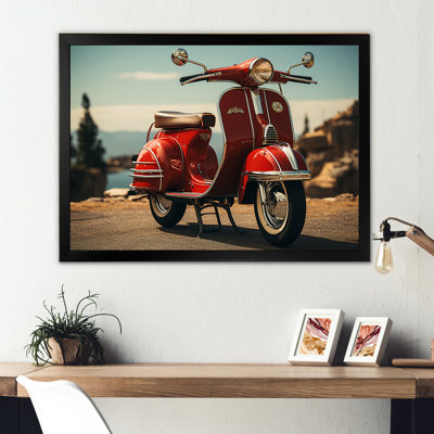 Retro Scooter Adventure sur impression sur toile