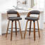 Swivel Upholstered and Faux Leather Bar Stool-1133381544-1133381546