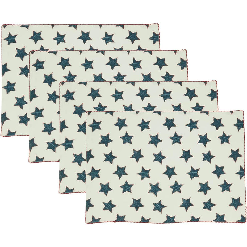 Ensemble de 4 napperons Whipstitch 100% coton multicolore l 14 po x L 20 po