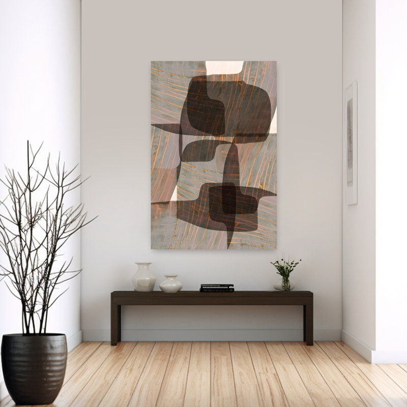 Art contemporain contemporain abstrait géométrique, H 60 po x l 40 po