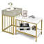 Ensemble de 2 tables basses gigognes avec tablette et tiroir