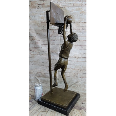 Statue de joueur de basketball en bronze Slam Dunk