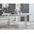 Tierra Modern Glass & Metal Extendable Dining Table Set & 4 Luxury Faux Leather Dining Chairs
