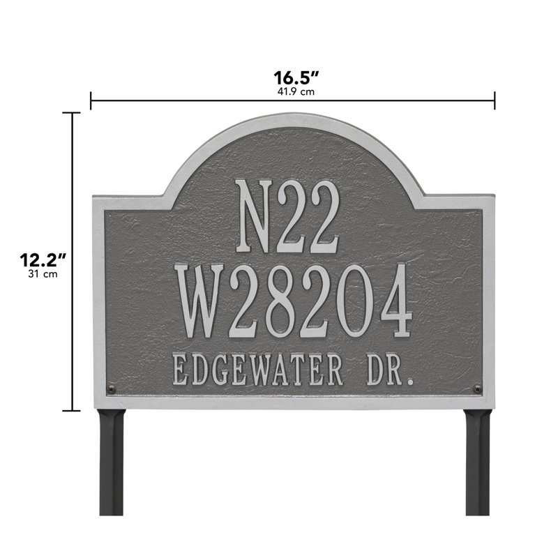 Plaque d'adresse sur 3 lignes Wisconsin, Étain et argenté, Oui