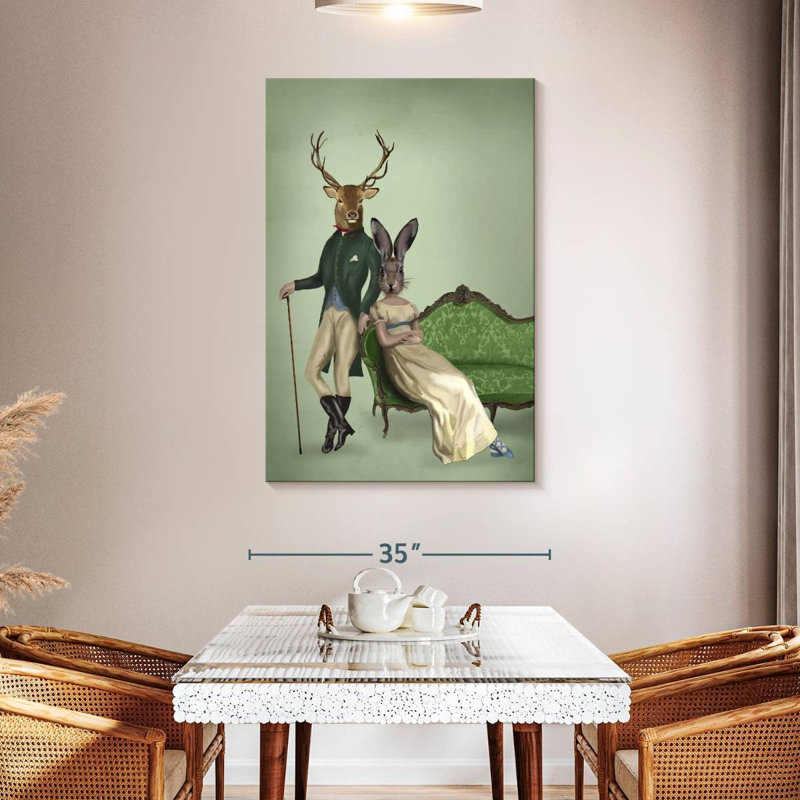 Ketti Mr. Deer And Mrs. Rabbit I, 48" H x 32" W