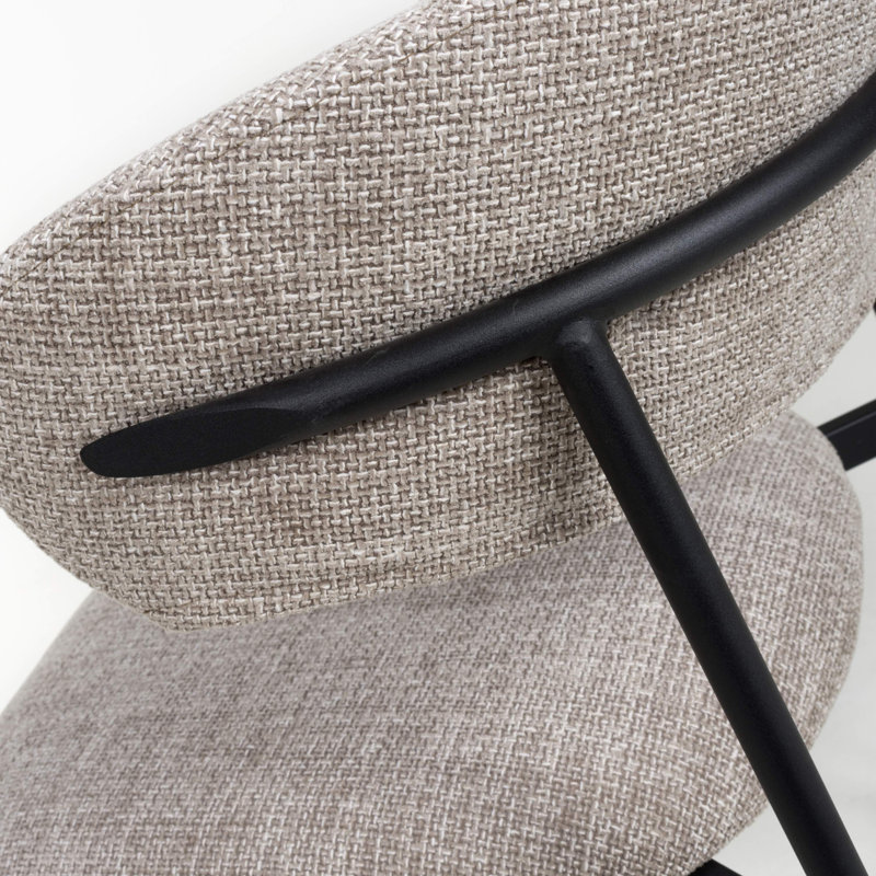 Amillya Polyester Upholstered Metal Side Chair in Brown