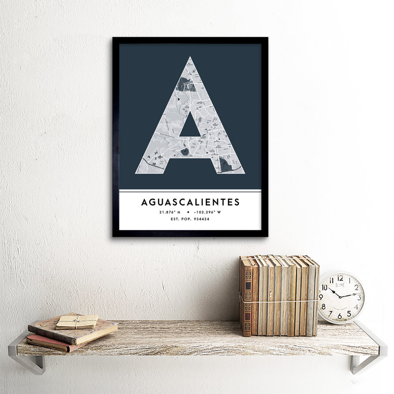 Aguascalientes Mexico City - Single Picture Frame Typography
