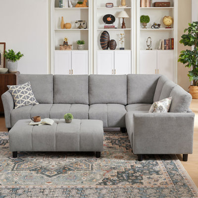 "102.56" W Reversible Sectional Sofa with Corner Seat & Extended Bench