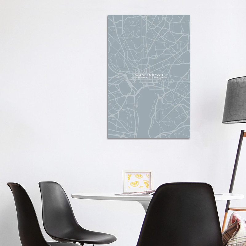 Washington City Map - Wrapped Canvas Print, 101.6 cm H x 66.04 cm W