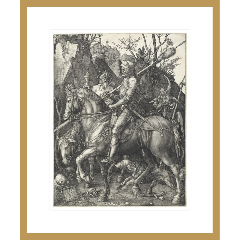 «Knight Mort and Devil» par Albrecht Dürer, impression giclée sur cadre, H 21,36 po x l 17,75 po
