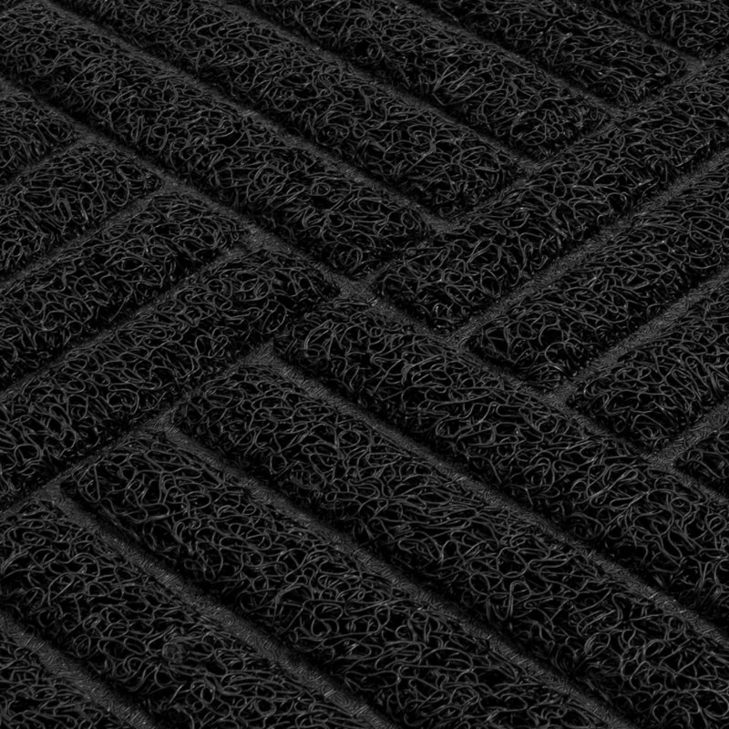 Non-Slip Geometric Doormat, Black