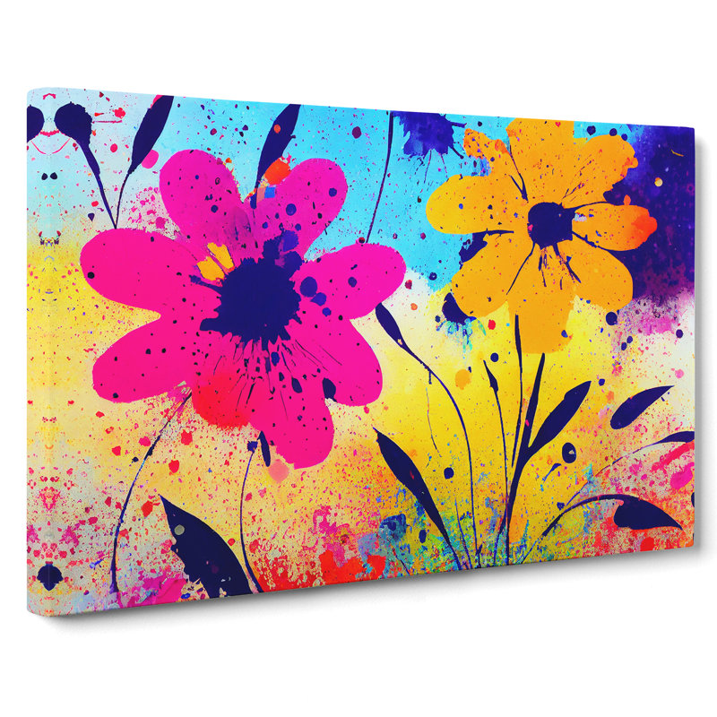 Flower Market Splash Vol.4 Abstract - Wrapped Canvas Print, 35cm H x 50cm W x 3cm D