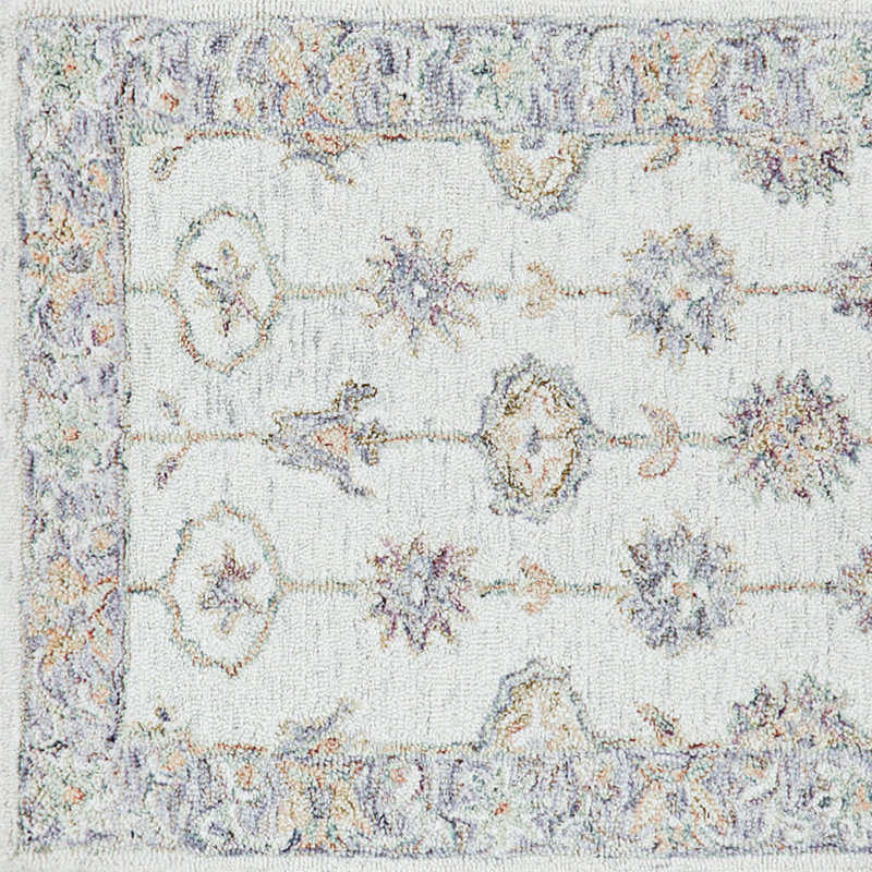 Spice Market Oriental Hand Tufted Wool Cream/Lavender/Light Green Area Rug, Rectangle 5'6" x 8'6"