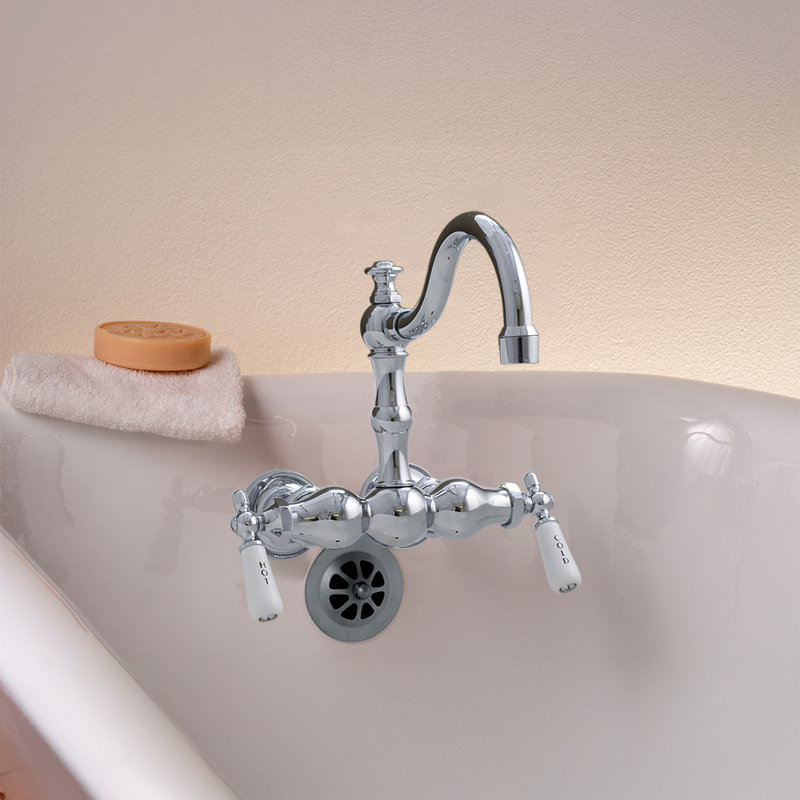 Robinet de robinet de baignoire arqué 3 poignées à bille par Strom Living, Chrome
