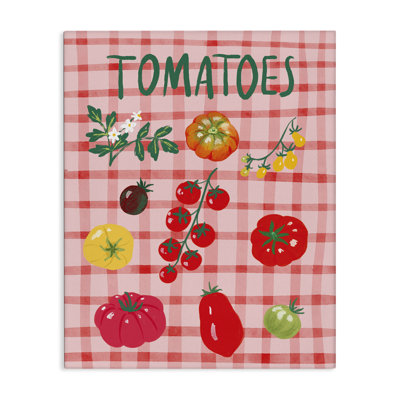 Art mural sur toile "Divers tomates sur tissu écossais" par Be Ni La