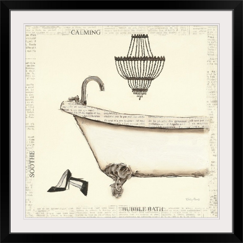 « i-salle de bain », impression Emily's Boudoir, H 24 po x l 24 po x P 1 po, Cadre noir