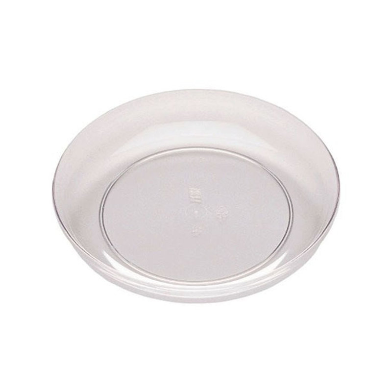 Plat rond transparent, H 3 po x l 9 po x P 9 po