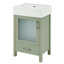 Meuble-lavabo de salle de bain avec lavabo en céramique et grand espace de rangement-825520951