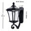 Lanterne murale solaire pour l'extérieur, verre transparent et aluminium noir