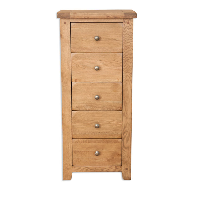 Latimer Solid Wood 55cm W 5 - Drawer Chest of Drawers
