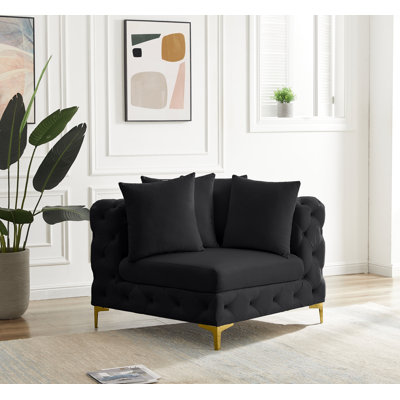 Fauteuil en velours touffeté de 39 po de large