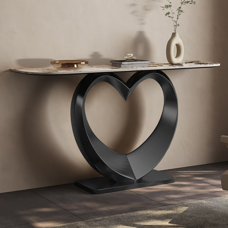 Italian style luxury console table, H 33,5 po x l 59 po x P 13,8 po, Noir