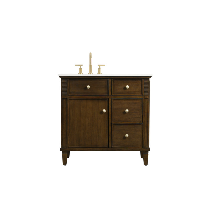 36" Bordeaux Bathroom Vanity, Dark Antique Oak