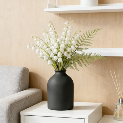 Large Matte Black Vase For Flowers, Modern Iron Centerpiece For Living Room Dining Table Decor, Wabi Sabi Style Vase For Tall Stems And Dried Arrangements