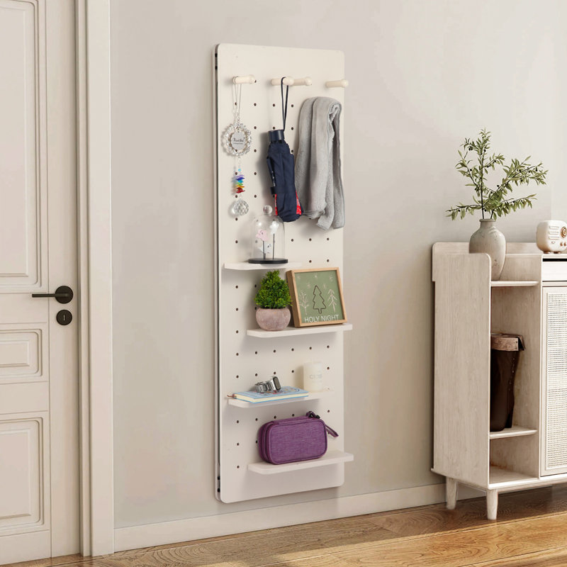 Wall Mounted Full Length Mirror, Full Body Mirror with Shelf, Full Body Mirror with Hook Wall Mounted Mirror with Multifunctional Design Panel, Bedroom/Living Room/Entrance