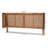 Baxton Studio Rina Mid-Century Modern Ash Wanut Finished Wood and Synthetic Rattan Queen Size Wrap-Around Headboard-912495439