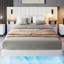5ft Upholstered Bed With Headboard And 2 Lamps-2049039276-1956149441
