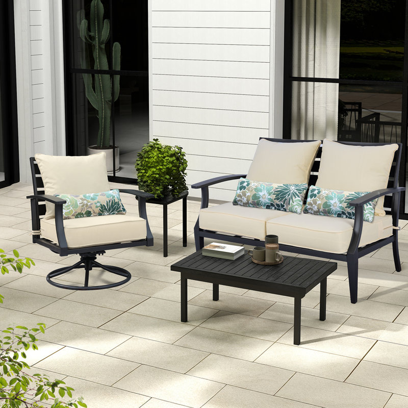 Aoodor Outdoor Seat/Back Cushion, Cream Yellow, 22" W x 24" D
