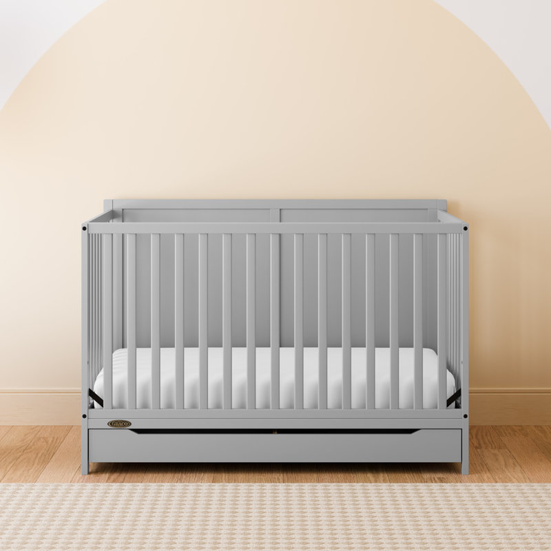 Melrose 5-in-1 Convertible Crib with Storage, Pebble Grey