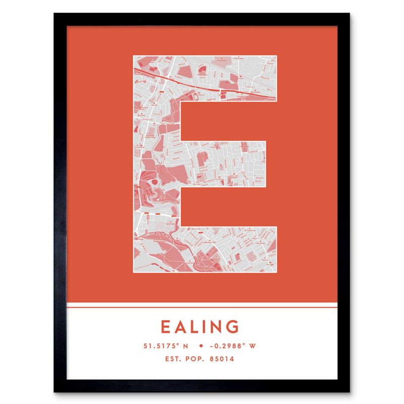 Ealing England United Kingdom City - Single Picture Frame Typography