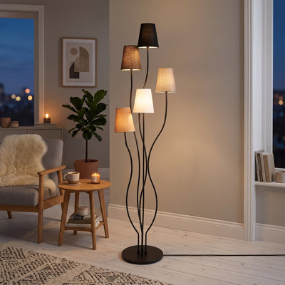 Botanical Cluster Fabric Shade Floor Lamp