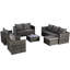 Mobilier de patio 6 pièces - Extérieur avec coussins de rétention de couleur, coussins et table en verre Weather For Garden, Backyard Conversation All Backyard, Garden-1287271663