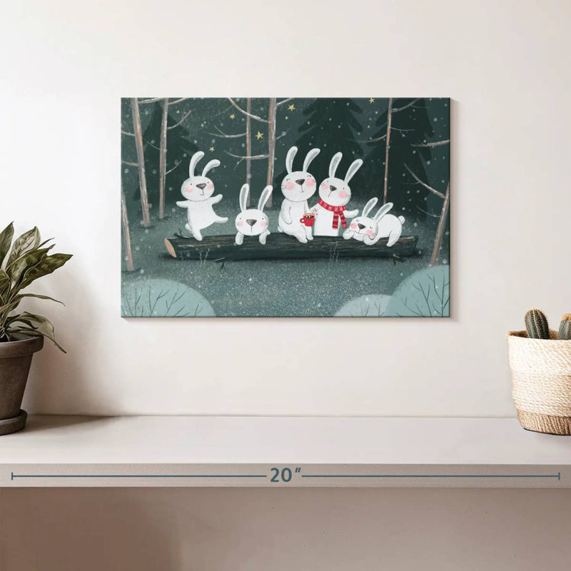 Winter Rabbits, 8" H x 12" W
