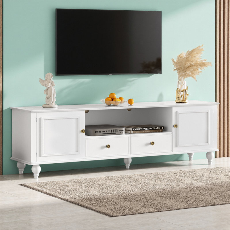 Meuble télé 70,9 po Modern Farmhouse, Blanc